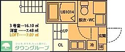 ハーモニーテラス北小岩8 ワンルームの間取図画像