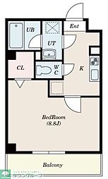 スプリームサカイ 1Kの間取図画像