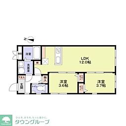 リザーブ北綾瀬 2LDKの間取図画像