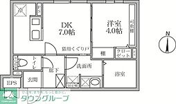 ラヴィエール大島&mew 1LDKの間取図画像