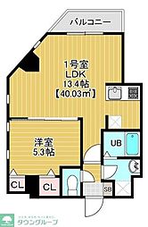 ソラトワーヌ 1LDKの間取図画像
