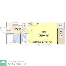 ライゼ立花 1Kの間取図画像
