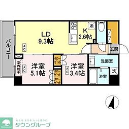 ロイジェント西新井 2LDKの間取図画像