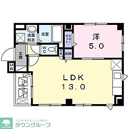 カーサプラシード 1LDKの間取図画像