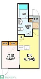 ヴランドール葛西 1DKの間取図画像