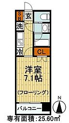 レジディア文京本郷 1Kの間取図画像