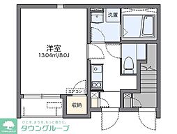 LEONEXTラインリファール 1Kの間取図画像
