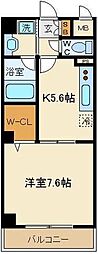 グレイスヴィラ 1DKの間取図画像