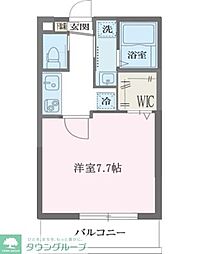 エルスタンザ東綾瀬公園 1Kの間取図画像