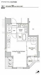 プラウドフラット浅草橋2 1LDKの間取図画像