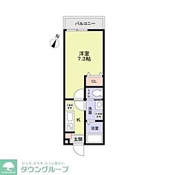 CRASTINE金町2丁目 1Kの間取図画像