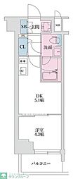 スプランディッド四ツ木 1DKの間取図画像