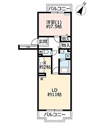 UR賃貸住宅つくば・春日4 1LDKの間取図画像