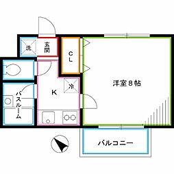 JR総武線 中野駅 徒歩6分の賃貸アパート 1階1Kの間取り