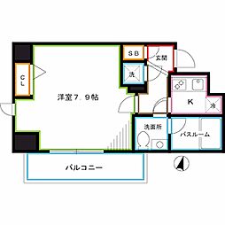 東京メトロ丸ノ内線 中野富士見町駅 徒歩6分の賃貸マンション 3階1Kの間取り