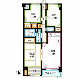 JR総武線 西荻窪駅 徒歩12分の賃貸マンション 4階3LDKの間取り