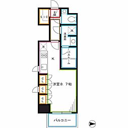 JR総武線 東中野駅 徒歩1分の賃貸マンション 3階ワンルームの間取り