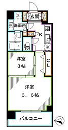 都営大江戸線 落合南長崎駅 徒歩6分の賃貸マンション 5階2Kの間取り