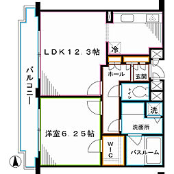 東京メトロ東西線 落合駅 徒歩6分の賃貸マンション 6階1LDKの間取り