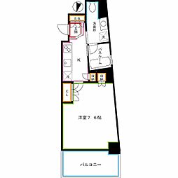 都営大江戸線 中井駅 徒歩5分の賃貸マンション 4階1Kの間取り