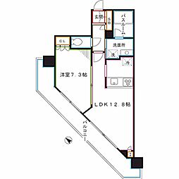 JR総武線 東中野駅 徒歩1分の賃貸マンション 14階1LDKの間取り