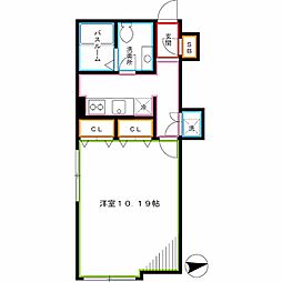 MODULOR中井 1Kの間取図画像