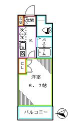 ザ・ハウス中野坂上 1Kの間取図画像