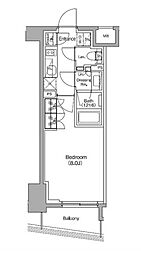 ザ・パークハビオ中野新橋 1Kの間取図画像