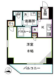 プラトリエ北新宿 1Kの間取図画像