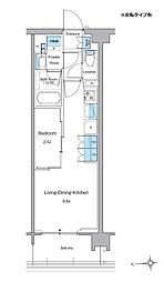 新宿区高田馬場3丁目マンション 1LDKの間取図画像