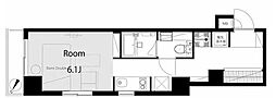 ライオンズマンション初台第3 ワンルームの間取図画像