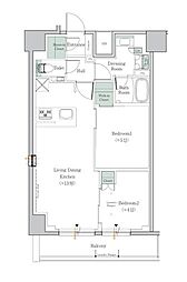 ONE ROOF RESIDENCE NAKANO 2LDKの間取図画像