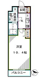 マーブルテラス 1Kの間取図画像