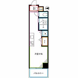 グローリス中野 ワンルームの間取図画像