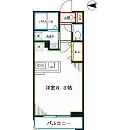 ビバグランデ光琳 1Kの間取図画像