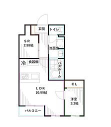 ラフィス中野 1SLDKの間取図画像