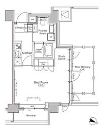 プラウドフラット中落合 1Kの間取図画像