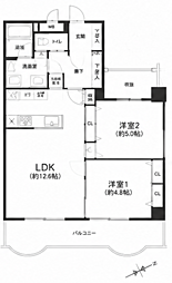 西長堀ドリームマンション 2LDKの間取図画像