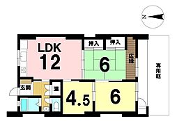 ニュー津島ハイツB棟 3LDKの間取図画像