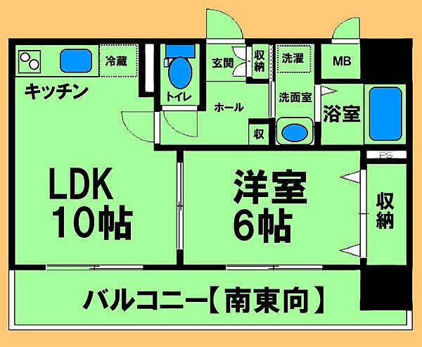 神奈川県相模原市中央区相模原4丁目(賃貸マンション1LDK・6階・39.21㎡)の写真 その2