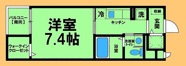 神奈川県相模原市中央区相模原6丁目(賃貸マンション1K・3階・27.91㎡)の写真 その2