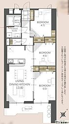 警固ハウス 3LDKの間取図画像