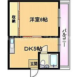 Osaka Metro谷町線 都島駅 徒歩6分の賃貸マンション 4階1Kの間取り