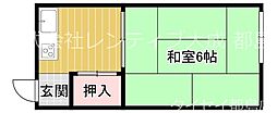 Osaka Metro谷町線 野江内代駅 徒歩10分の賃貸アパート 1階1Kの間取り