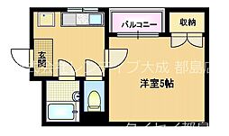 京阪本線 関目駅 徒歩4分の賃貸マンション 3階1Kの間取り