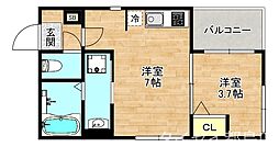 Osaka Metro谷町線 千林大宮駅 徒歩10分の賃貸アパート 3階1DKの間取り