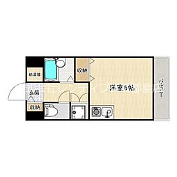 おおさか東線 城北公園通駅 徒歩5分の賃貸マンション 9階ワンルームの間取り