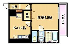 Osaka Metro谷町線 野江内代駅 徒歩4分の賃貸マンション 4階1Kの間取り