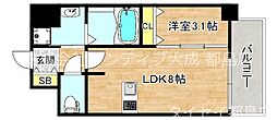 Osaka Metro谷町線 都島駅 徒歩8分の賃貸マンション 10階1LDKの間取り