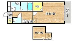杏 1Kの間取図画像